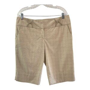 To The Max Womens Beige Plaid Knee-Length Bermuda Trouser Shorts Size 12
